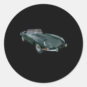 Sticker Rond Voiture britannique Dark Green E Type Jaguar Sport