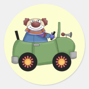 Sticker Rond Voiture Circus Clown