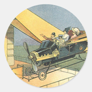 Sticker Rond Voiture convertible Steampunk de science-fiction v