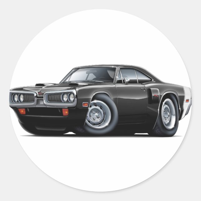 Sticker Rond Voiture Coronet RT noir-blanc 1970 (Devant)