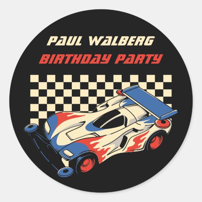 Sticker Rond Voiture de course (Devant)