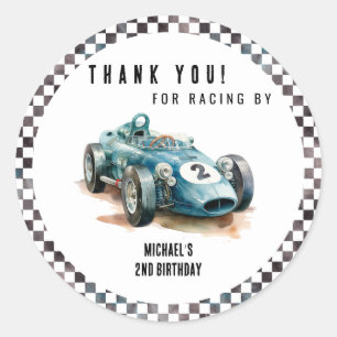 Sticker Rond Voiture de course à 2 ans