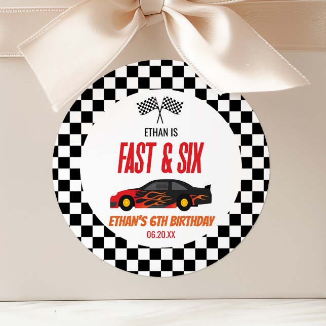 Sticker Rond Voiture de course Fast & Six Red Flame 6ème Annive (Créateur téléchargé)