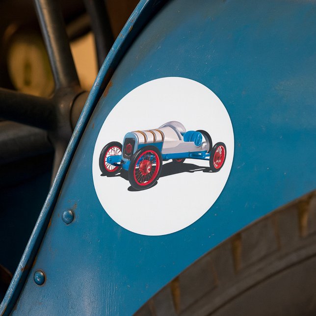 Sticker Rond Voiture de course vintage classique Auto (Créateur téléchargé)