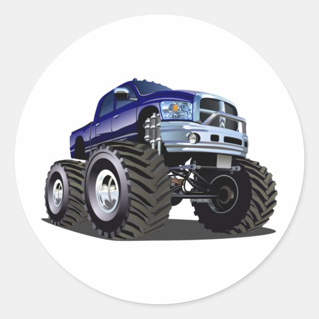 Sticker Rond Voiture de dessin (Devant)