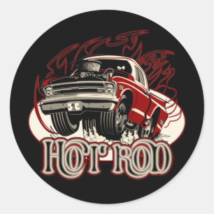 Sticker Rond Voiture de dessin