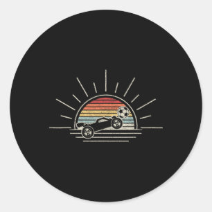 Sticker Rond Voiture de football de fusée rétro vintage