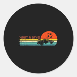 Sticker Rond Voiture de football RC de fusée de style rétro Lig