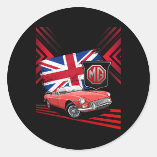 Sticker Rond Voiture De Sport Britannique Mg Mgb Convertible