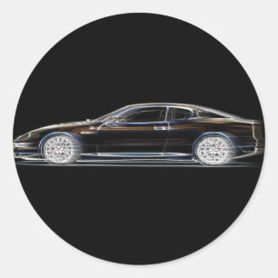 Sticker Rond Voiture de sport de luxe exotique noir d'un Gentle