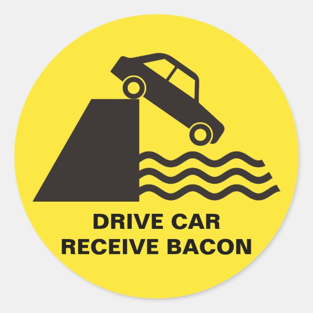 Sticker Rond Voiture de voiture - Bacon de réception (Devant)