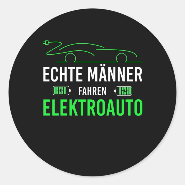 Sticker Rond Voiture Électrique Pour Véritables Hommes Conducte (Devant)
