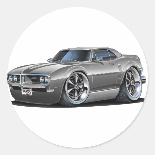 Sticker Rond Voiture Firebird Grey 1968 (Devant)