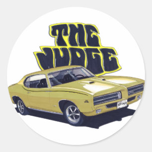 Sticker Rond Voiture Gold du juge GTO 1969