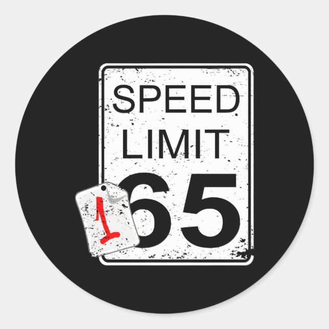 Sticker Rond Voiture Guy Speed Limit Signal Conduire Rapidement (Devant)