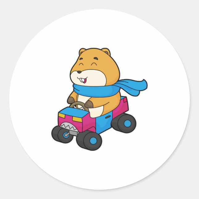 Sticker Rond Voiture Hamster (Devant)