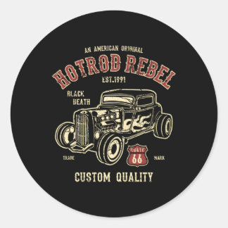 Sticker Rond Voiture Hotrod Rebel