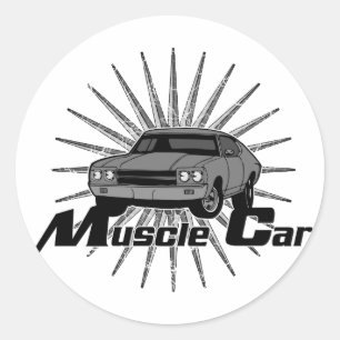 Sticker Rond Voiture musculaire Chevy Nova