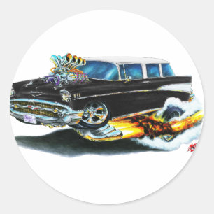 Sticker Rond Voiture noire Chevy Nomad 1957