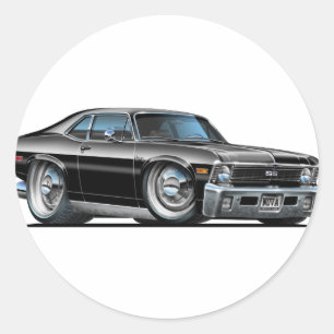 Sticker Rond Voiture noire Chevy Nova