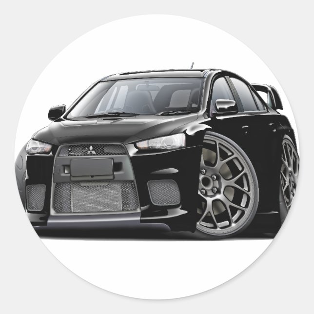 Sticker Rond Voiture noire Evo (Devant)