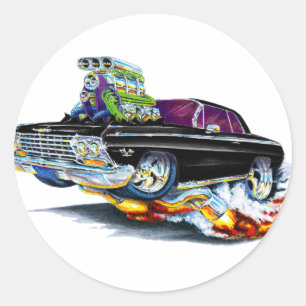 Sticker Rond Voiture Noire Impala 1962-63