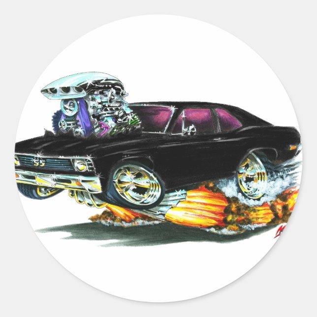 Sticker Rond Voiture Nova Black 1968-70 (Devant)