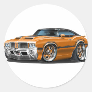 Sticker Rond Voiture orange Olds Cutlass 442