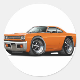 Sticker Rond Voiture orange Roadrunner 1969