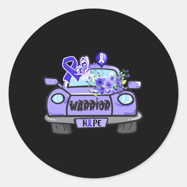 Sticker Rond Voiture Pour Ataxia Guerrier Tee Ataxia Sensibilis (Devant)