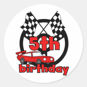 Sticker Rond Voiture Racing 5e Anniversaire Tshirts et cadeaux
