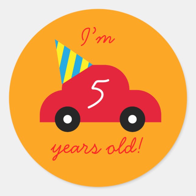 Sticker Rond Voiture rouge (Devant)
