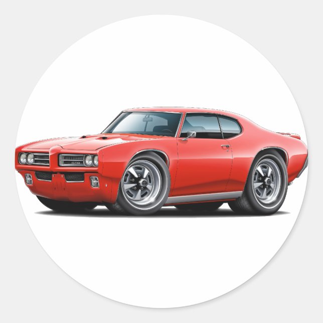 Sticker Rond Voiture Rouge GTO 1968-69 (Devant)