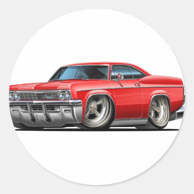 Sticker Rond Voiture rouge Impala 1965-66 (Devant)