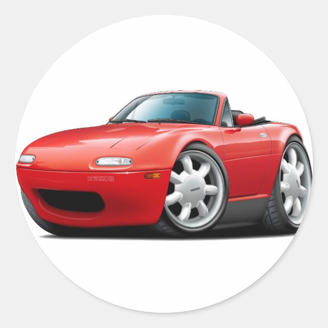 Sticker Rond Voiture rouge Miata 1990-98 (Devant)