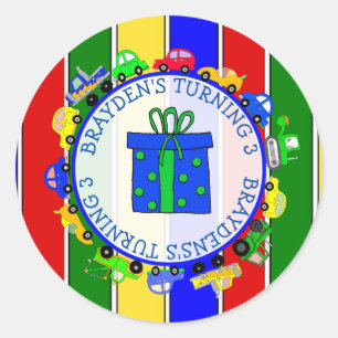 Sticker Rond Voitures, camions, camionnettes, camionnettes d'an