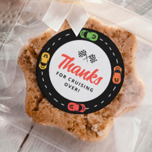 Sticker Rond Voitures de course Boys 2e anniversaire