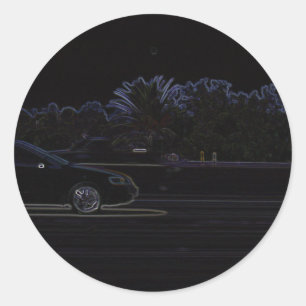 Sticker Rond Voitures noires
