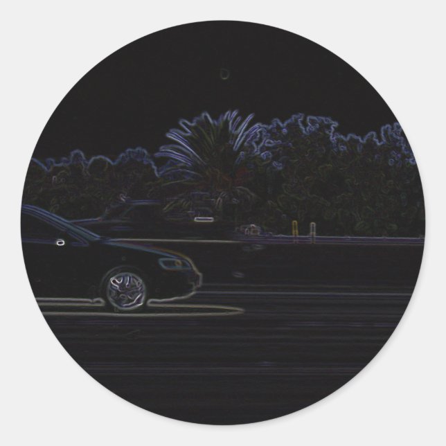 Sticker Rond Voitures noires (Devant)