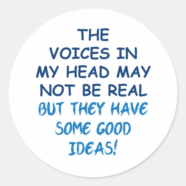 Sticker Rond Voix dans ma tête (Devant)