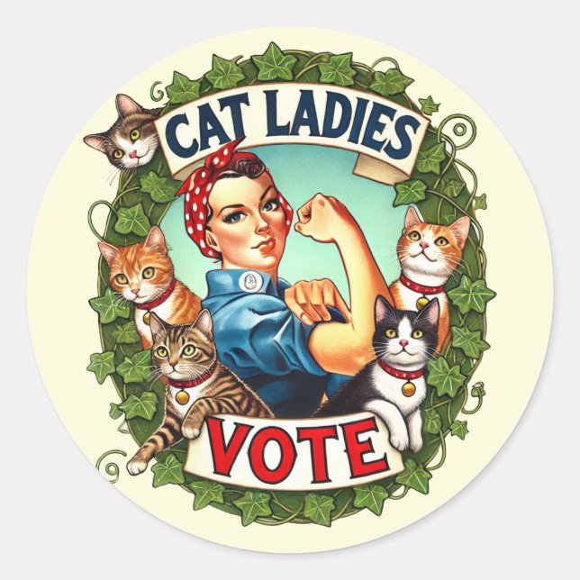 Sticker Rond Voix des dames du chat (Devant)
