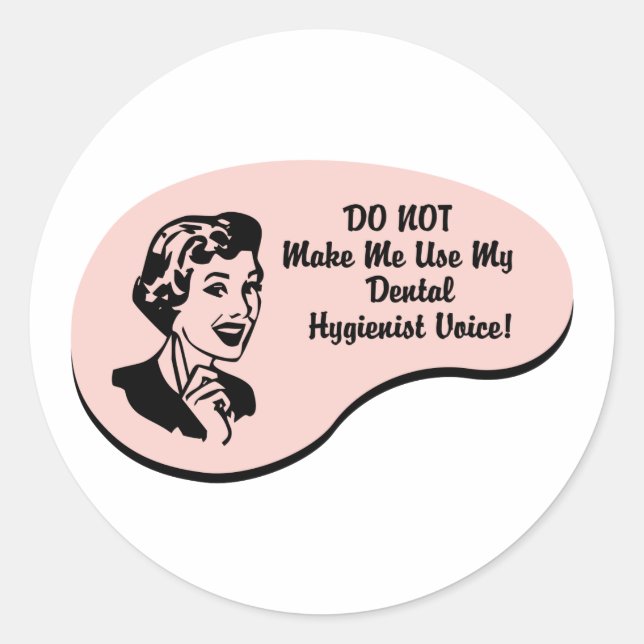 Sticker Rond Voix hygiéniste dentaire (Devant)
