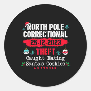 Sticker Rond Vol correctionnel du pôle Nord pris à manger Père 