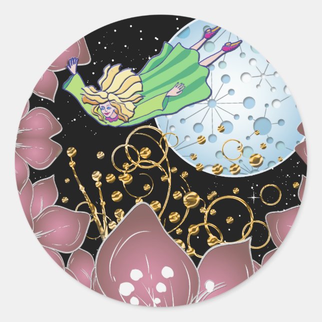 Sticker Rond Vol de nuit (Devant)
