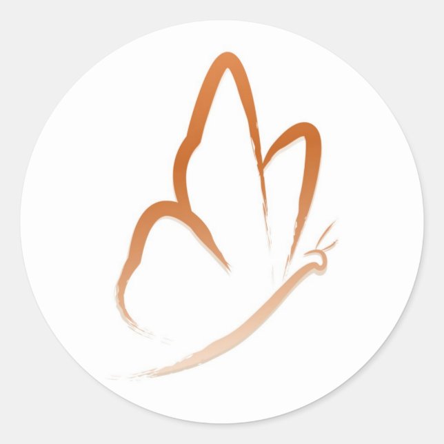 Sticker Rond Vol papillon (orange et simple) (Devant)