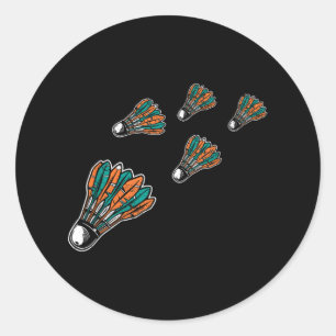 Sticker Rond Volant coloré de badminton pour moi joueur de badm