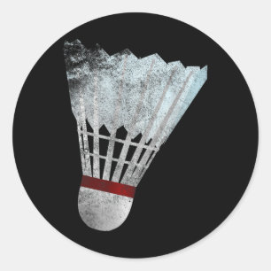 Sticker Rond Volant de badminton Birdie Joueur Tee - shirt Ide 