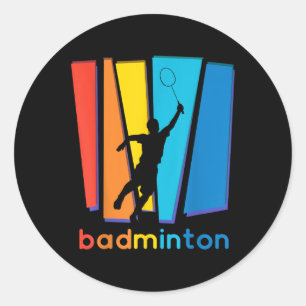 Sticker Rond Volant de badminton coloré Art Sports