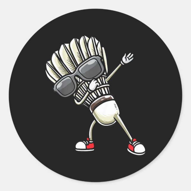 Sticker Rond Volant de badminton dansant  (Devant)