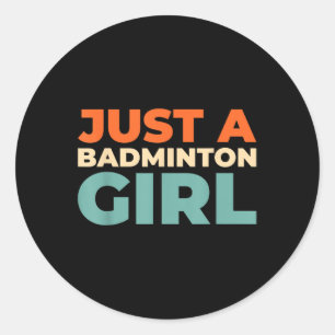 Sticker Rond Volant de badminton - Joueur de raquettes juste un